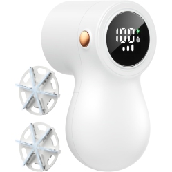 NONE Rechargeable Fabric Shaver, Electric Lint Shaver \w 6-Leaf Blades, Lint Remover for Clothes \w Digital Display, 3-Speeds Defuzzer for Removing