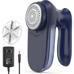 NONE Lint Remover Fabric Shaver And Sweater Defuzzer With 2-Speeds, Battery Operated, 2 Replaceable Stainless Steel Blades, Home-Edition