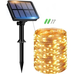 YOULIGHTS 49Ft/15M 150 Led Solar String Lights Outdoor, Solar Fairy Lights Outdoor Waterproof, 8 Modes Copper Wire Solar Rope Lights for Patio Garden