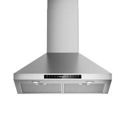 IKTCH -30" Convertible Wall Mount Range Hood With Led Lights - Stainless Steel
