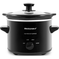 ELITE GOURMET Maxi-Matic Elite Mst-275Xs Gourmet Stainless Steel Slow Cooker, 2 Quart In Black