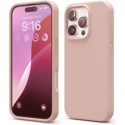 CSMART [Cs] Slim Soft Liquid Silicone Gel Rubber Case Back Cover for Iphone 16 Pro Max, Rose In Gold