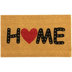 NORTHLIGHT Natural Coir Home Heart Outdoor Doormat 18" X 30