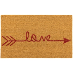 NORTHLIGHT Natural Coir "love" Arrow Outdoor Doormat 18" X 30