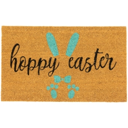 NORTHLIGHT Natural Coir "hoppy Easter" Outdoor Doormat - 18" X 30