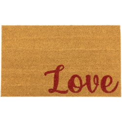 NORTHLIGHT Natural Coir "love" Outdoor Doormat 18" X 30