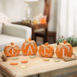 NORTHLIGHT Mini Pumpkins Wooden Fall Harvest Sign - 22