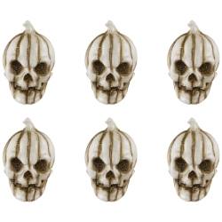 NORTHLIGHT Bag Of Mini Pumpkin Head Skulls Halloween Decorations - 3" - Set Of 6