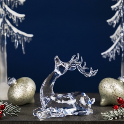 NORTHLIGHT Laying Acrylic Deer Christmas Decoration - 6.25
