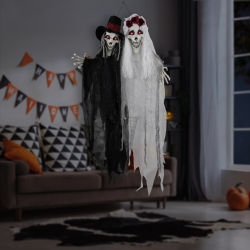 NORTHLIGHT Lighted Skeleton Couple With Sound Halloween Decoration - 47