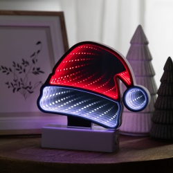NORTHLIGHT Led 3D Santa Hat Christmas Infinity Mirror - 6.5