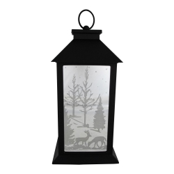 NORTHLIGHT Led Lighted Deer And Winter Trees Christmas Lantern - 11