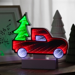NORTHLIGHT Led 3D Truck Christmas Infinity Mirror - 7.25