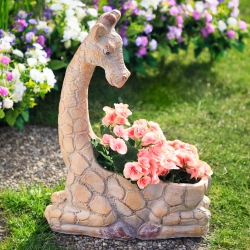 NORTHLIGHT Giraffe Outdoor Ceramic Garden Planter - 17