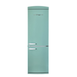 UNIQUE APPLIANCES Classic Retro 24-Inch 12 Cu Ft Retro Frost Free Bottom Freezer Refrigerator In Ocean Mist In Turquoise