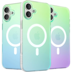 ORNARTO Magnetic Case for Iphone 16 Plus Compatible \w Magsafe, Holographic Iridescent Cover, Shockproof Protective Rainbow Phone Case Magnetic For