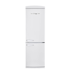 UNIQUE APPLIANCES Classic Retro 24-Inch 12 Cu. Ft. Retro Frost Free Bottom Freezer Refrigerator In Marshmallow In White