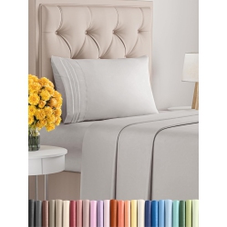 CGK Twin Size 3 Piece Sheet Set - Comfy Breathable & Cooling Sheets - Hotel Luxury Bed Sheets - Deep Pockets, Easy-Fit, Soft & Wrinkle Free Sheets