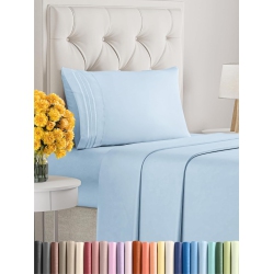CGK Twin Size 3 Piece Sheet Set - Comfy Breathable & Cooling Sheets - Hotel Luxury Bed Sheets - Deep Pockets, Easy-Fit, Soft & Wrinkle Free Sheets -