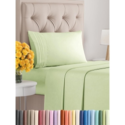 CGK Twin Size 3 Piece Sheet Set-Comfy Breathable & Cooling Sheets - Hotel Luxury Bed Sheets -Deep Pockets, Easy-Fit, Soft & Wrinkle Free Sheets