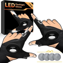 YOULIGHTS Flashlight Gloves, Men's Christmas Gifts for Dad HUSBand And Grandpa, Cool Gadgets, Fishing Camping Reading Lights for Men, Adults
