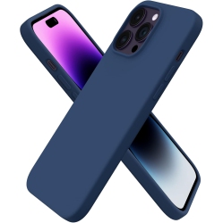 ORNARTO Compatible With Iphone 14 Pro Max Case 6.7, Slim Liquid Silicone 3 Layers Full Covered Soft Gel Rubber Case Protective Cover 6.7 Inch-Storm