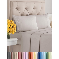 CGK King Size 4 Piece Sheet Set - Comfy Breathable & Cooling Sheets - Hotel Luxury Bed Sheets - Deep Pockets, Easy-Fit, Soft & Wrinkle Free Sheets
