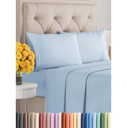CGK King Size 4 Piece Sheet Set-Comfy Breathable & Cooling Sheets - Hotel Luxury Bed Sheets Deep Pockets, Easy-Fit, Extra Soft & Wrinkle Free Sheets