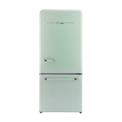 UNIQUE APPLIANCES Classic Retro 30-Inch 17.7 Cu. Ft. Frost Free Bottom Freezer Counter Depth Refrigerator \w Built-In Ice Maker In Summer Green