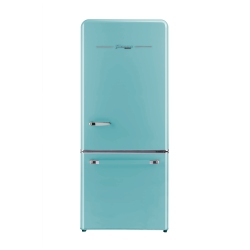 UNIQUE APPLIANCES Classic Retro 30-Inch 17.7 Cu. Ft. Frost Free Bottom Freezer Counter Depth Refrigerator \w Built-In Ice Maker In Ocean Mist