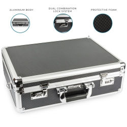 ULTIMAXX Medium Aluminum Camera Drone Case Diy Customizable Foam With Dual Combo Locks