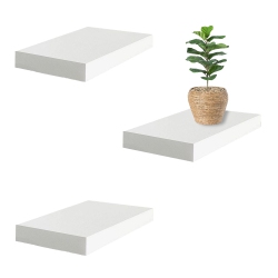 JESSAR - Set Of 3 Floating Wall Shelves, 15.75" X 9.25" X 1.5" In White
