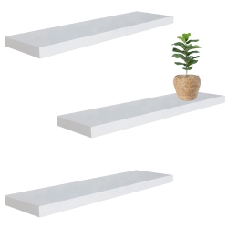 JESSAR - Set Of 3 Floating Wall Shelves, 31.5" X 9.25" X 1.5" In White