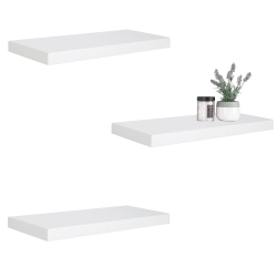 ITY INTERNATIONAL - Set Of 3 Wall Mounted Floating Shelves, 23.6" X 9.25" X 1.5" In White