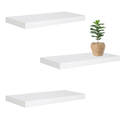 JESSAR - Set Of 3 Floating Wall Shelves, 23.6" X 9.25" X 1.5" In White