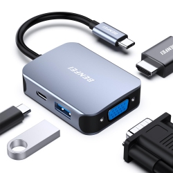 BENFEI 4K HDMI USB-C Hub With Power Delivery/ HDMI/ VGA/ USB 3.0