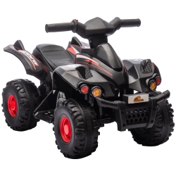 QABA 6V Kids Atv Quad, 4 Wheeler Battery Powerd Electric Vehicle for Kids With Music, Forward, for Boys Girls Toddlers Ages 2-6 Years In Black