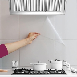 ISTAR Clear Oil-Proof Kitchen Sticker 1Roll Semi-Transparent Film, Kitchen Greaseproof Sticker Clear Wall Renovation Waterproof Wall Sticker