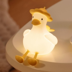 YOULIGHTS Hat Duck Night Light, Cute Lamp, Rechargeable Led Touch Lamp, Dimmable Silicone Bedside Lamp \w 30 Minutes Timer And USB for Baby Bedroom