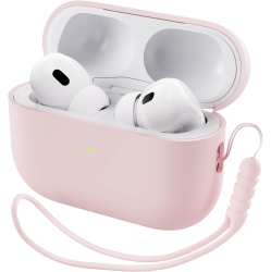 ORNARTO for Airpods Pro 2 Case (2022), Protective Liquid Silicone Case Cover for Airpods Pro 2Nd Generation \w Lanyard Soft Skin Front Led Visible