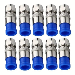 ISTAR 10PCs Rg6 Compression Connector Waterproof Connection F Type Compression Connector
