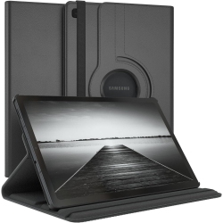 ZAMA Rotating Case for Samsung Galaxy Tab A9 8.7", 360 Degree Stand [Auto Sleep/wake] Flip Leather Smart Tablet Cover (Black)