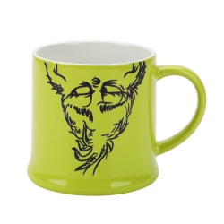 BIOWORLD The Grinch UPSide-Down Character 16 OZ Wax Resistant Ceramic Mug In Green