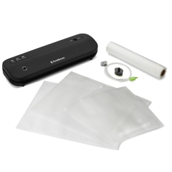 FOODSAVER - Compact Vacuum Sealer Machine, Includes 1 Roll And 4 Pre-Cut Bags In Black