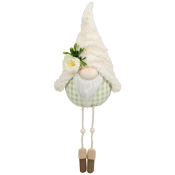 NORTHLIGHT Plush Sitting Gnome With Dangling Legs Spring Figurine -10.5