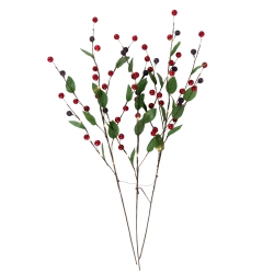 NORTHLIGHT Lighted Mixed Berry Pinecone Christmas Spray - 24" - Warm - Set Of 3 In White