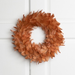 NORTHLIGHT Two-Tone Feathers Christmas Wreath - 14.5" - Unlit - Rust In Orange