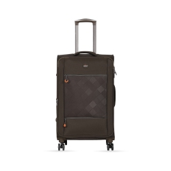 EMBLEM Duster 28 Inch Checkin Softside Spinner Luggage, 1200D Lightweight With 360 Degree Wheels, Expandable Trolley Bag In Brown