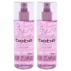BEBE Sheer By for Women - 8.4 OZ Body Mist - Pack Of 2