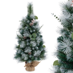 COSTWAY 1 PCs 3 Ft Artificial Christmas Tree With 98 Branch Tips Pine Needles Eucalyptus Leaves